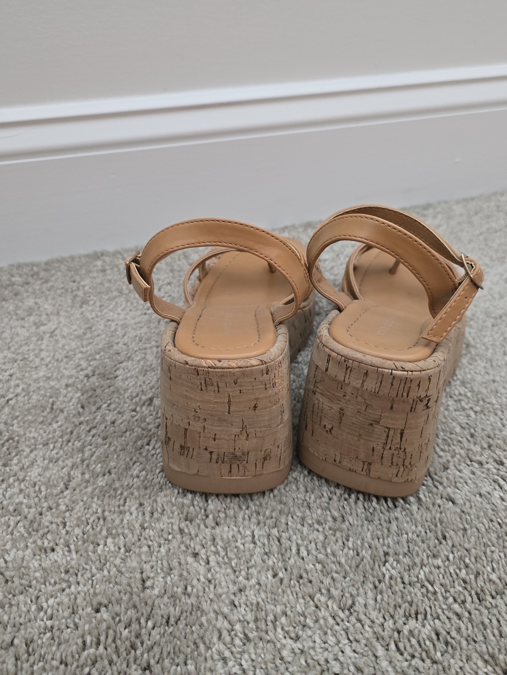 Madden Girl Tan Cork Platform Sandals - Picture 3 of 5